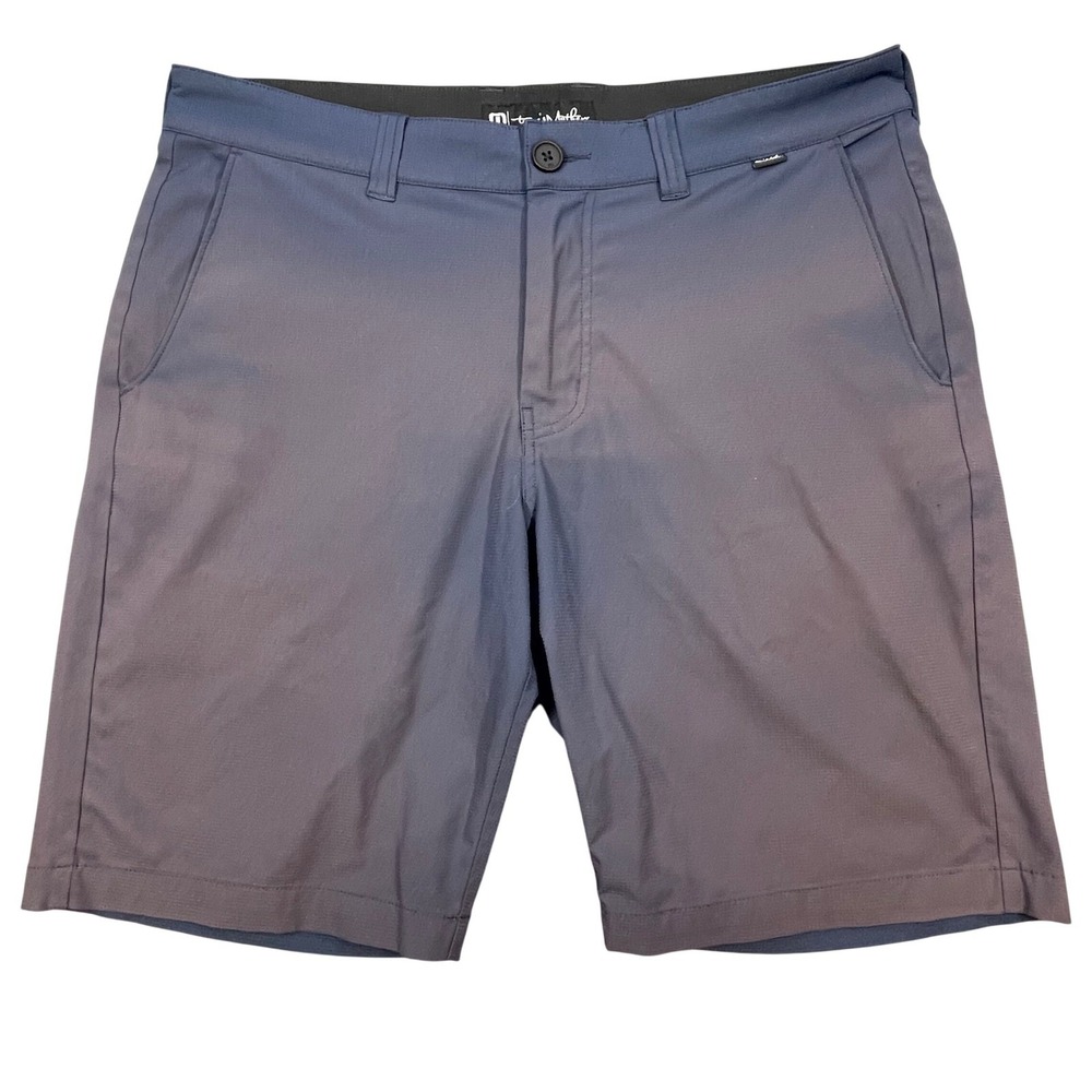 TravisMathew Blue Heathered Performance Golf Shorts Mens 33